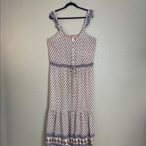 True Destiny Women’s Boho Maxi Sundress 2X Button Front Rayon Dress Cottagecore